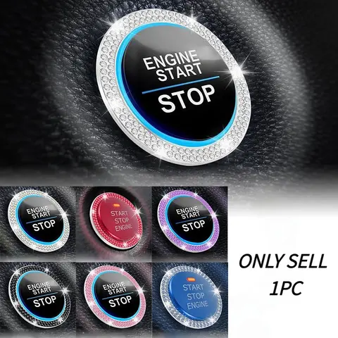 Metallic Feel Car One-Button Start Decoration Ring, Interior Car Decor, Stylish and Durable, Perfect for Enhancing Your Vehicle's Look, Car Accessories, Car Ornament, Car Decorations