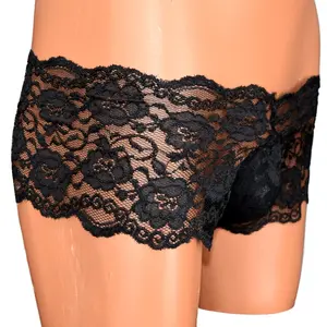 Black Lace Pouch Panty – Sissy Lingerie with Front Pouch for Crossdressers & Femboys