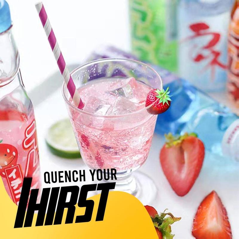 HATA Fusion Select Ramune Soda - Classic Carbonated Drinks - Fizzy Ramune Soda Drink from Japan in Codd-Neck Bottles with Marble Stoppers - 6.76 oz, 6-Pack Variety