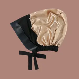 Get A Grip The Satin Grip Cap – Black | Non-Slip Hijab Undercap with Silicone Grip & Tie-Back | Breathable & Stretchy | One Size Fits All | Casual  Look Beige Silk