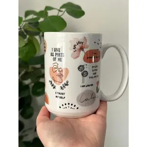 Self Love Mug, Mental Health mug,Daily Affirmations mug, 15 oz Daily affirmations mug , gift for her, best friend mugs