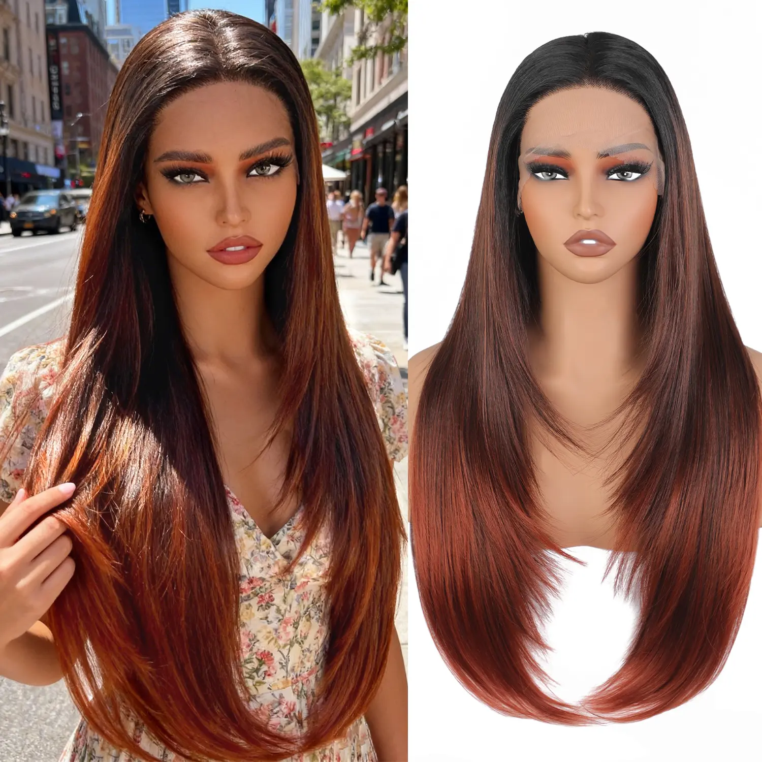 Black to Copper Ombre