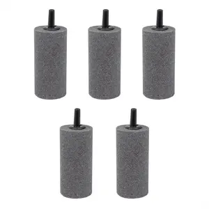 Aqua Dream Classic Style 1-Inch Short Cylinder Air Stone Diffuser, 5-Pack High-Quality Carborundum for Fish Tank Aquarium Air Pumps, Promotes Healthier Water Bubbles