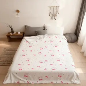 Cute Cherry Bowknot Kids Fitted Sheet Full Size,Pink Crown Bow Tie Princess Bedding Set,Girls Boys Room Decor,Geometric Dots Patchwork Modern Romantic Bed Sheet,2 Pillowcases(No Flat)