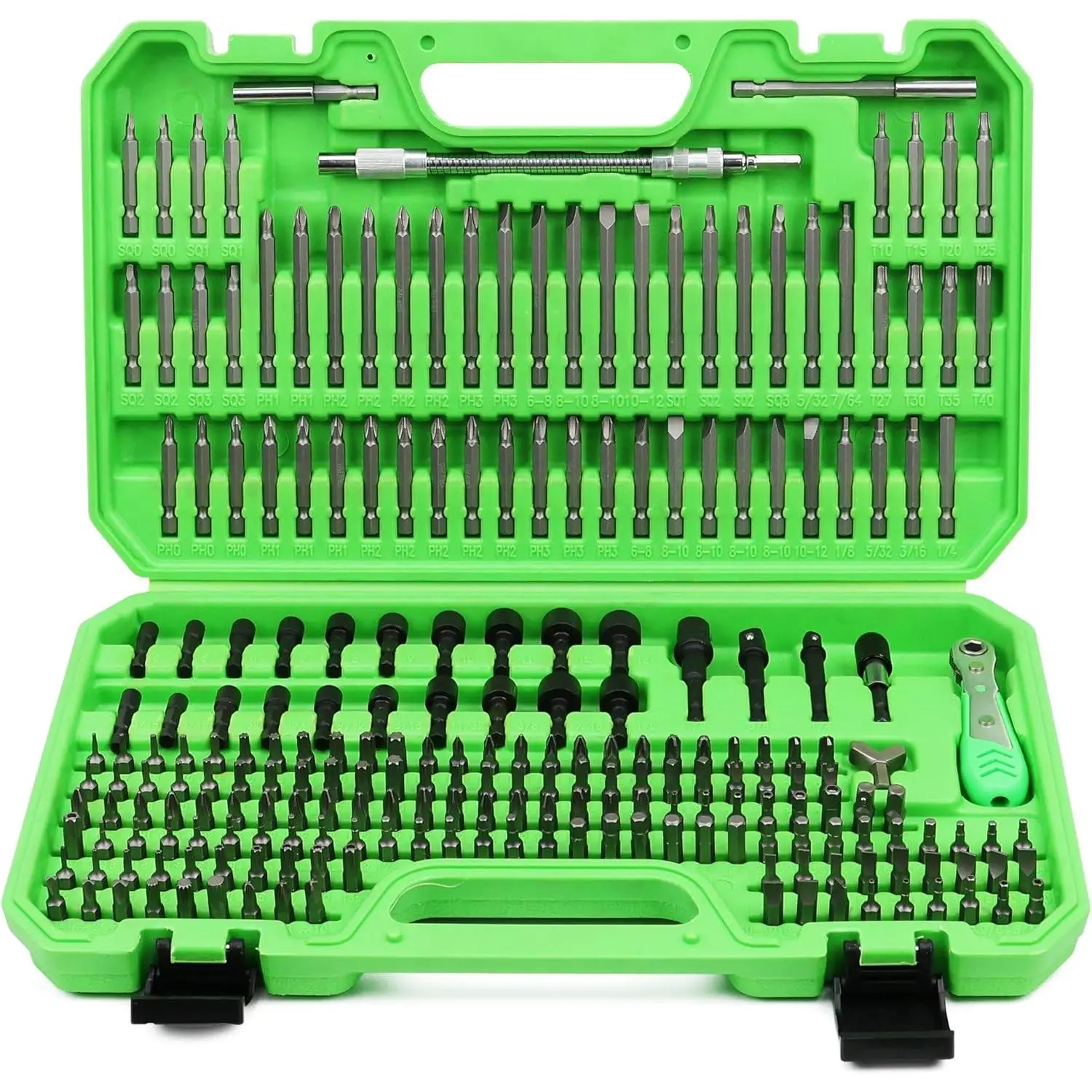 232-Piece Ultimate Screwdriver Bit Set, Cr-V Impact Screwdriver Bit Set, Including Safety Bits, Nutdrivers, Ratchet Wrench, and Bit Holder