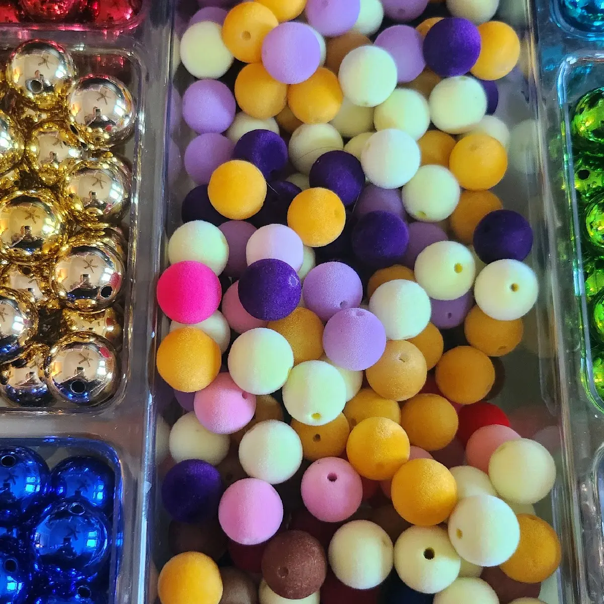 Fuzzy Texture Beads for DIY Keychains, Pens and More - Many Colors