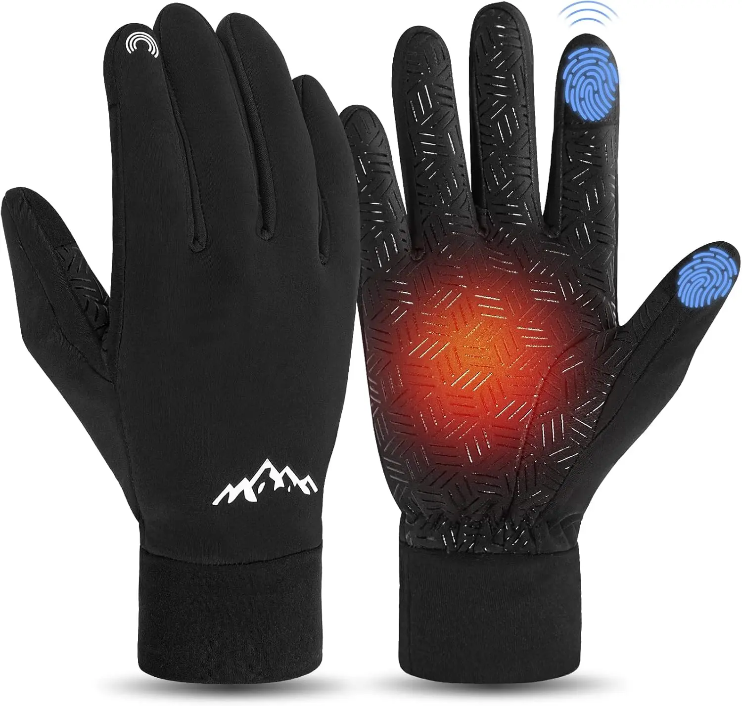 Winter Gloves for Men Women Warm Touchscreen Gloves for Cold Weather Thin Water-Resistant Windproof Non-Slip Gloves for Cycling, Driving, Running, Hiking