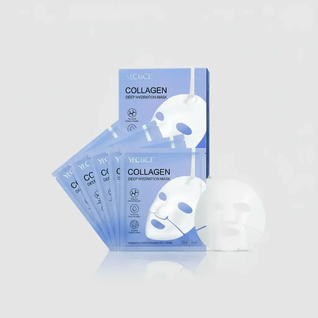 Collagen Facial Mask, 6 Counts/box Deep Hydration Moisturizing Facial Mask, Hydrating Sleeping Mask, Firming Skin Mask Moisturizer, Collagen Film Mask, Collagen Face Masks, Skincare Products, Cosmetics, Beauty Products, White