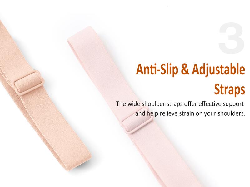 Werena Wireless Bras V-Neck Everyday Bras Seamless Full Coverage No Wire T-shirt Bras with Invisible Jelly Strip & Adjustable Straps for Women's Comfort