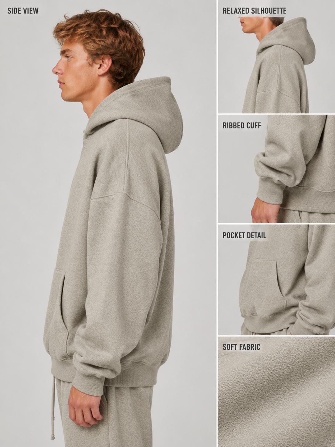 Deep Gary Men's Club Pullover Fleece Casual Hoodie Oversized Hoodie Sweatshirts for Men Couples Heavyweight Hoodies Pullover Vintage Mens Sweaters Clothes Long Sleeve Grey