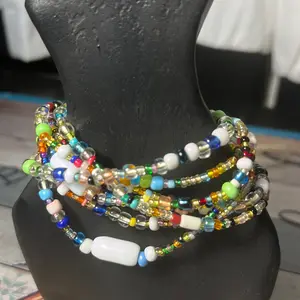 Waist Beads Multi Color on Cotton String w Optional Twist Clasp - 45 Inches