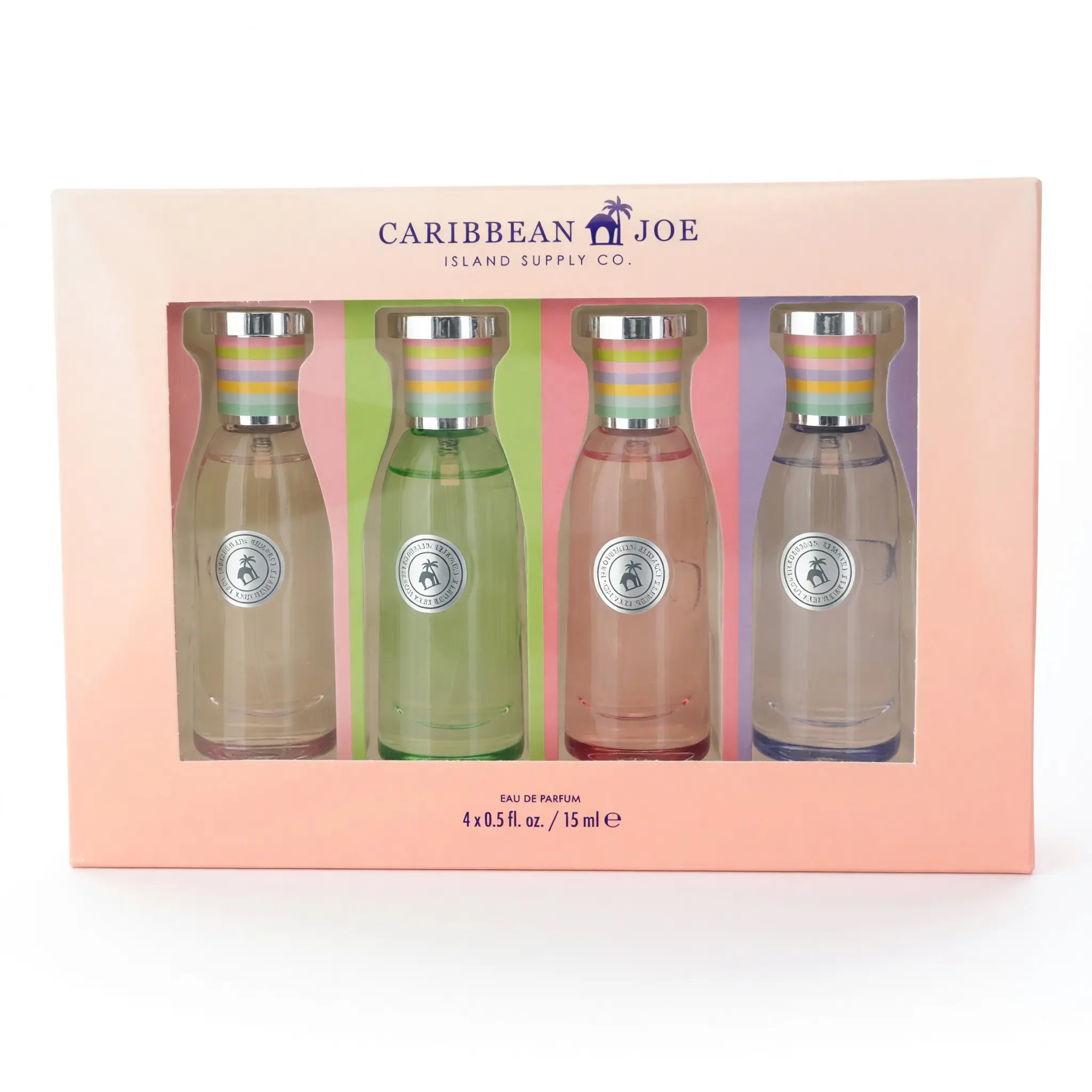 Women's Caribbean Joe Luxury Gift Box - 4-Piece Multi-Vial Fragrance Set, Gift Ready Beauty & Personal Care Item, Luxury Gift Box Fragrance Sets