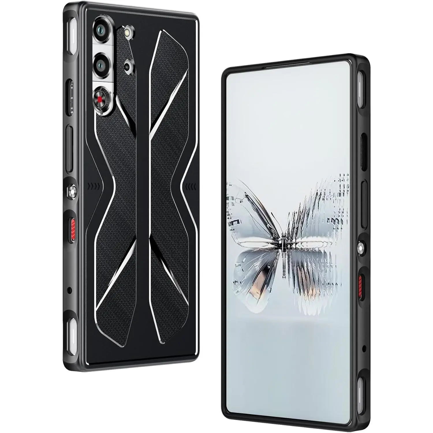 Case for Red Magic 10 Pro/Red Magic 10S Pro, Flexible TPU Cover Anti-Scratch Shockproof Phone Case - Black