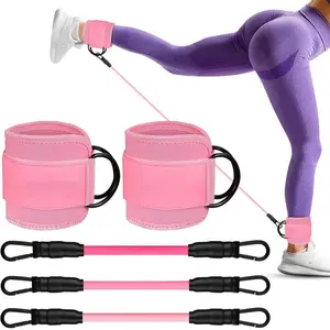 Ankle Resistance Bands, Ankle Bands for Working Out with Cuffs, Resistance Bands for Leg Butt Training Workout Equipment for Kickbacks Hip Gluteus Training Exercises, Ankle Strap with Exercise Bands resistant bands Fitness ankle resistance