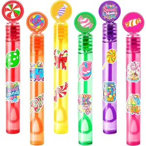 24PCS Candyland Favors for Kids - Sweet Themed Mini Bubble Wands, Great for Birthday Supplies, Fillers, Goodie Bags & Classroom Rewards