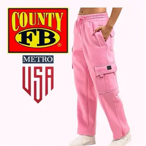 FB County Heavyweight Cargo Sweatpants Fleece Pocket Fit Polyester Loose Fit 13oz 60% Cotton 40% Polyester Menswear Plain Utility Trouser Activewear Activewear