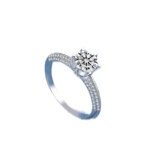 Size 8 1 Carat Moissanite Ring with Gra Certificate Elegant Diamond Design Jewelry
