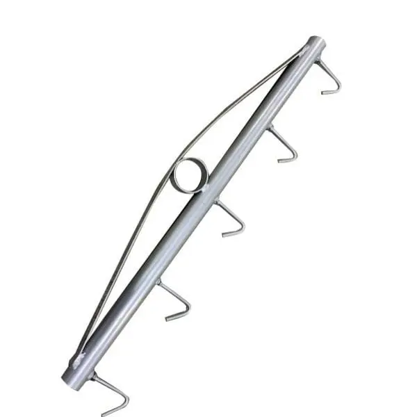 Steel Chain Link Fence Stretcher with Removable 5-Hook Design, Black, 2.9" Diameter Ring, 36" Long, 8.8 lbs - Durable Home Improvement & Garden Supplies Tool for Building New Fences