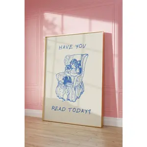 Have You Read Today Print Vintage Book Art Funny Reading Poster Vintage Decor Encouraging Quote Art Print Decoration Gift Glossy Ornaments Wall Photo Artistic Room