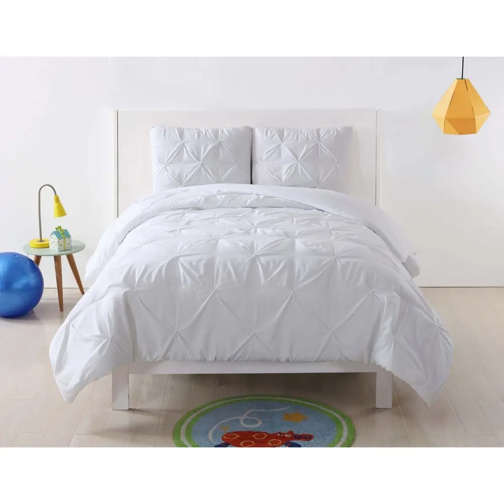 Twin XL Anytime Pleated Comforter Set White - My World