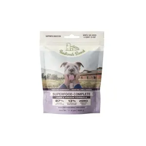 Badlands Ranch Superfood Complete Premium Air-Dried Lamb & Venison Dog Food, High-Protein Blend with Fruit, Biotin, Vitamin A Supplement, Folic Acid