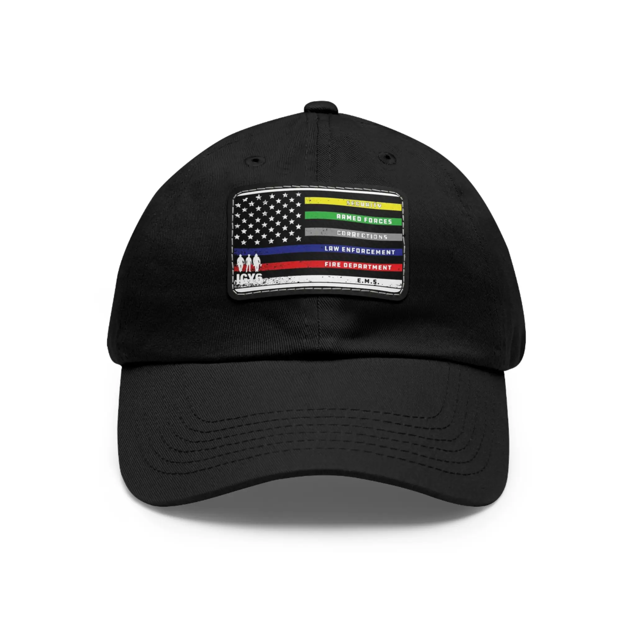 Hat, Military Support Dad Cap, IGY6 Patch for LEO Fire EMS, Law Enforcement Gift, First Responder Apparel, Security Guard Hat