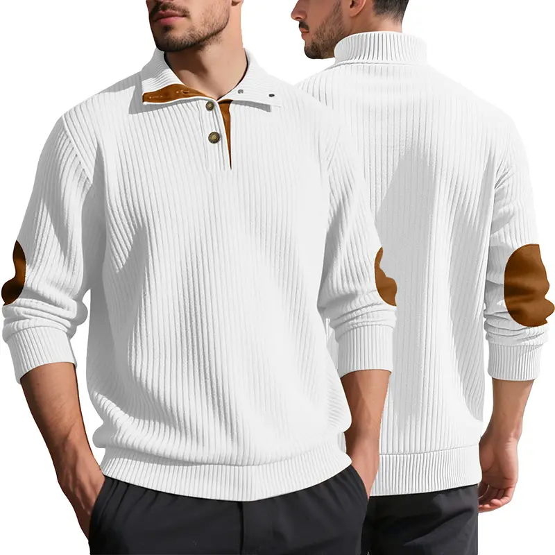 Classic Old Money Aesthetic Ribbed Sweater | Fall Winter Mens Long Sleeve Knitwear