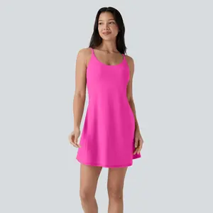 Halara Softlyzero Plush Molded Cups Adjustable Strap Backless Dance Active Dress-Easy Peezy Edition#Outdoorfun