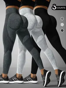 Women's Seamless High-Waisted Yoga Leggings Set, Skinny Yoga Bottoms, Sporty Tight-Fit Design, Breathable & Stretchy Fabric, Perfect for All-Day Wear