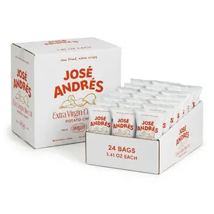 Jose Andres Foods Potato Chips, 1.41 oz, 24 Pack Crunchy Natural Flavor Salt Dry Crispy Single-Serve Snacks Gluten-Free