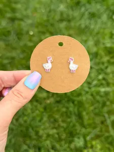 Goose Earrings|Handmade Goose Design|Stainless Steel Posts