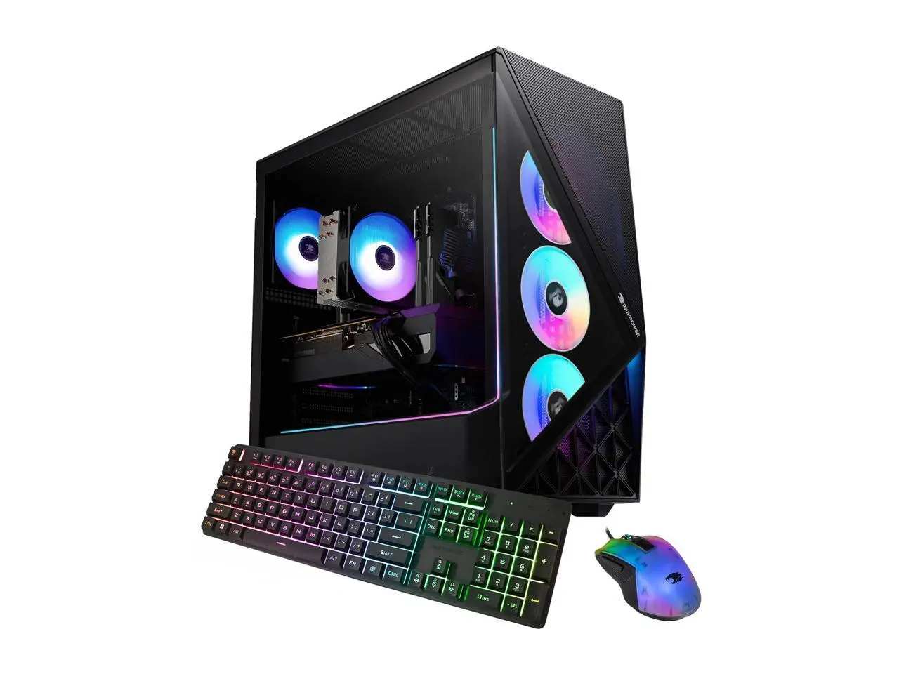 iBUYPOWER Slate Gaming PC Desktop Computer Intel Core Ultra 7 265F CPU, NVIDIA GeForce RTX 5070 12GB GPU, 32GB DDR5 RAM, 1TB NVMe SSD, Windows 11 Home, Keyboard, Mouse  Black