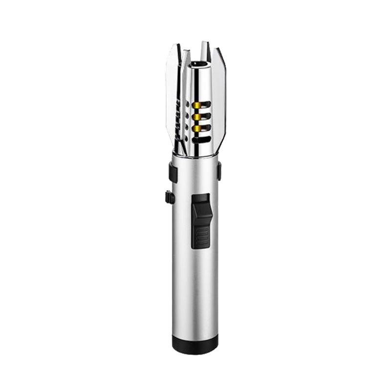 Windproof butane torch lighter, 360 ° use, with adjustable flame and lock switch, turbo torch spray ignition gun, camping barbecue welding supplies, cigar tools, perfect for cooking, Halloween, Christmas, Father's Day (without butane gas)