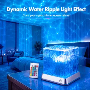 LETOUR Ocean Wave Projector Night Light - 16-Color Rotating Water Ripple Lamp with Remote, Plug-In Aurora Mood Light, Ambient Lighting for Bedroom, Home Decor