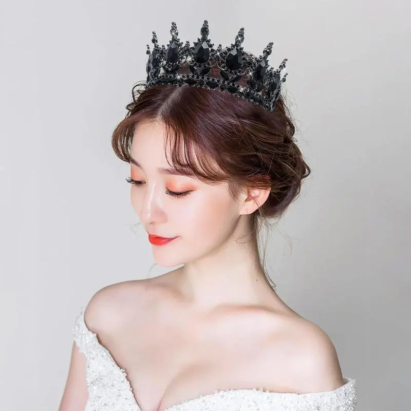 Queen Crown Rhinestone Wedding Crowns and Tiaras for Women Costume Party Hair Accessories Princess Birthday Crown Crystal Bridal Crown (Black Crown) Queen Crown Rhinestone Wedding Crowns and Tiaras for Women Costume Party Hair Accessories Princess Birthday Crown Crystal Bridal Crown (Black Crown)