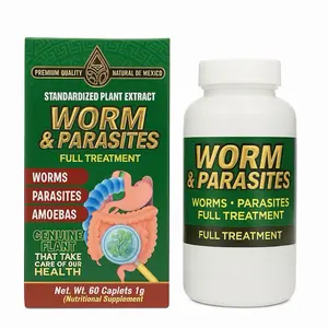 Worm & Parasites Full Treatment – Herbal Cleanse for Worms, Parasites & Amoebas | Tratamiento Completo Antiparasitario Natural – 60 Caplets