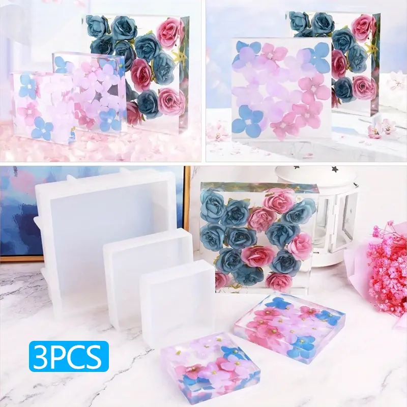 3 pack Silicone Resin Molds(6.6/3.93/3.14inch), Large Deep Epoxy Molds for Flower Preservation, Insect Specimens, and DIY Resin Art Crafts – Perfect for Home Décor and Unique Gifts