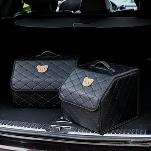 Car Trunk Storage Box, Foldable Car Storage Box with Bowknot Design, Multifunctional Car Organizer, Car Interior Accessories for Women & Girls