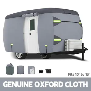 Fiberglass Travel Trailer Cover 7 Layers Breathable Waterproof Rip-Stop Camper Cover