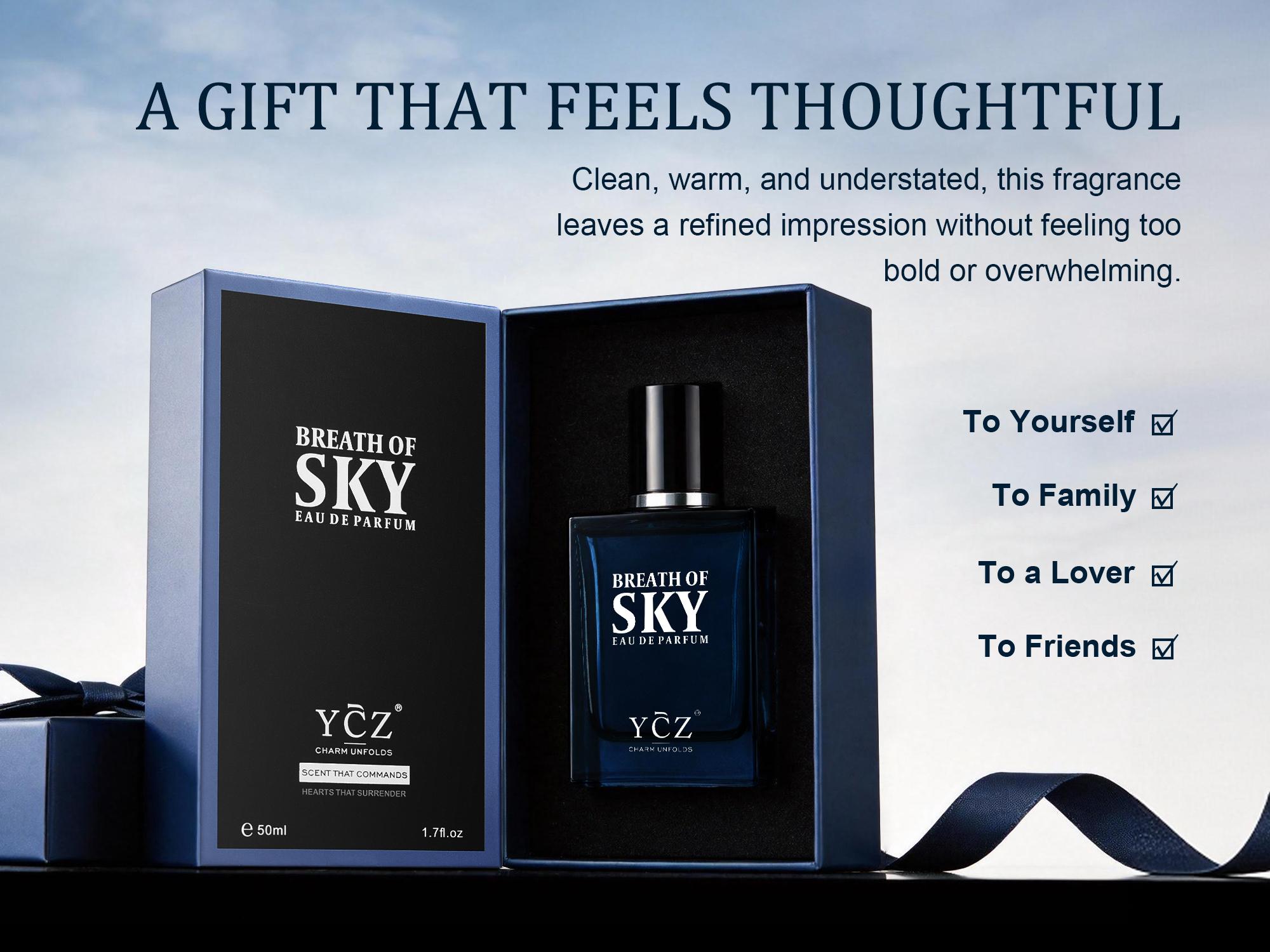 【New Arrival】YCZ Breath of Sky Eau de Parfum Unisex 50ml Fresh Airy Scent Premium Aromatic Woody Fragrance with Orange Blossom Rose Vanilla Amber Musk for Him & Her Elegant Arabian Perfume Luxurious Gift
