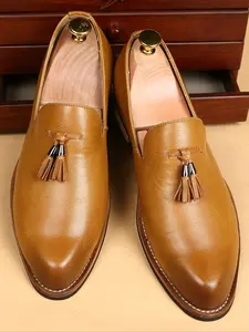 Men Flowing Su Loafers Shoes Low Heel Round Toe Comfortable  Simple Business Banquet Men Shoes Flat