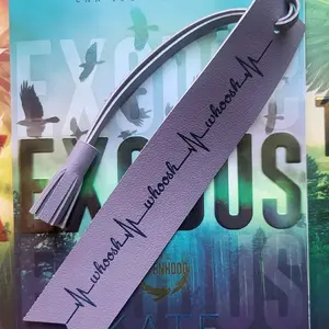 Ravenhood Dom Leather Bookmark - Licensed Kate Stewart Legacy Series Bookworm Gift Bookmark with "whoosh. whoosh. whoosh." Quote