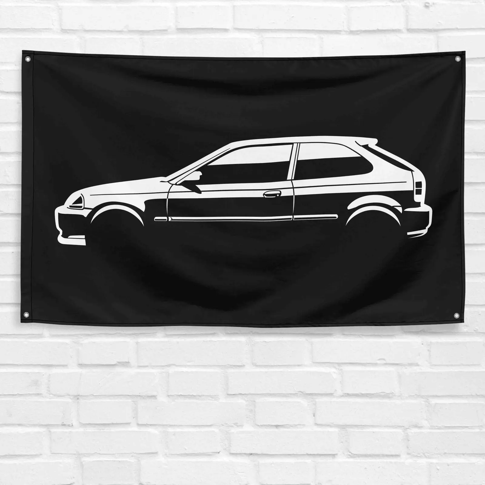 Unbranded & Handmade 1998 Civic EK Coupe Car Fan Banner, 3x5 ft Durable Fabric Polyester Flag with Vibrant Print, Unique Gifts for Shop Decoration & Garage Wall Display