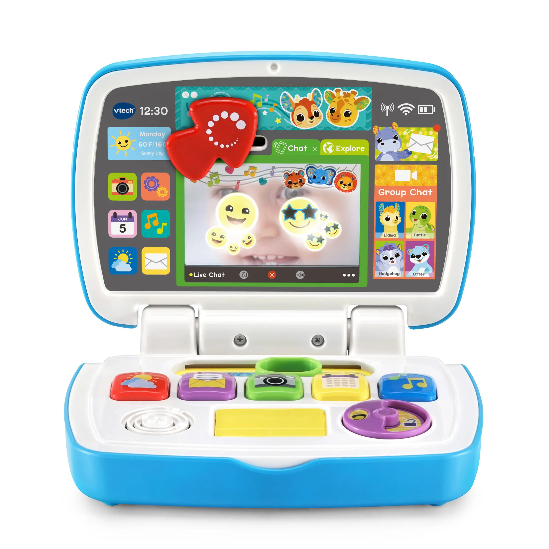 Vtech Toddler Tech Laptop for Ages 12-36 Months with Animal Friends, Spinning Disc, Slider, and Five App Buttons for Weather, Email, Camera, Calendar, and Music