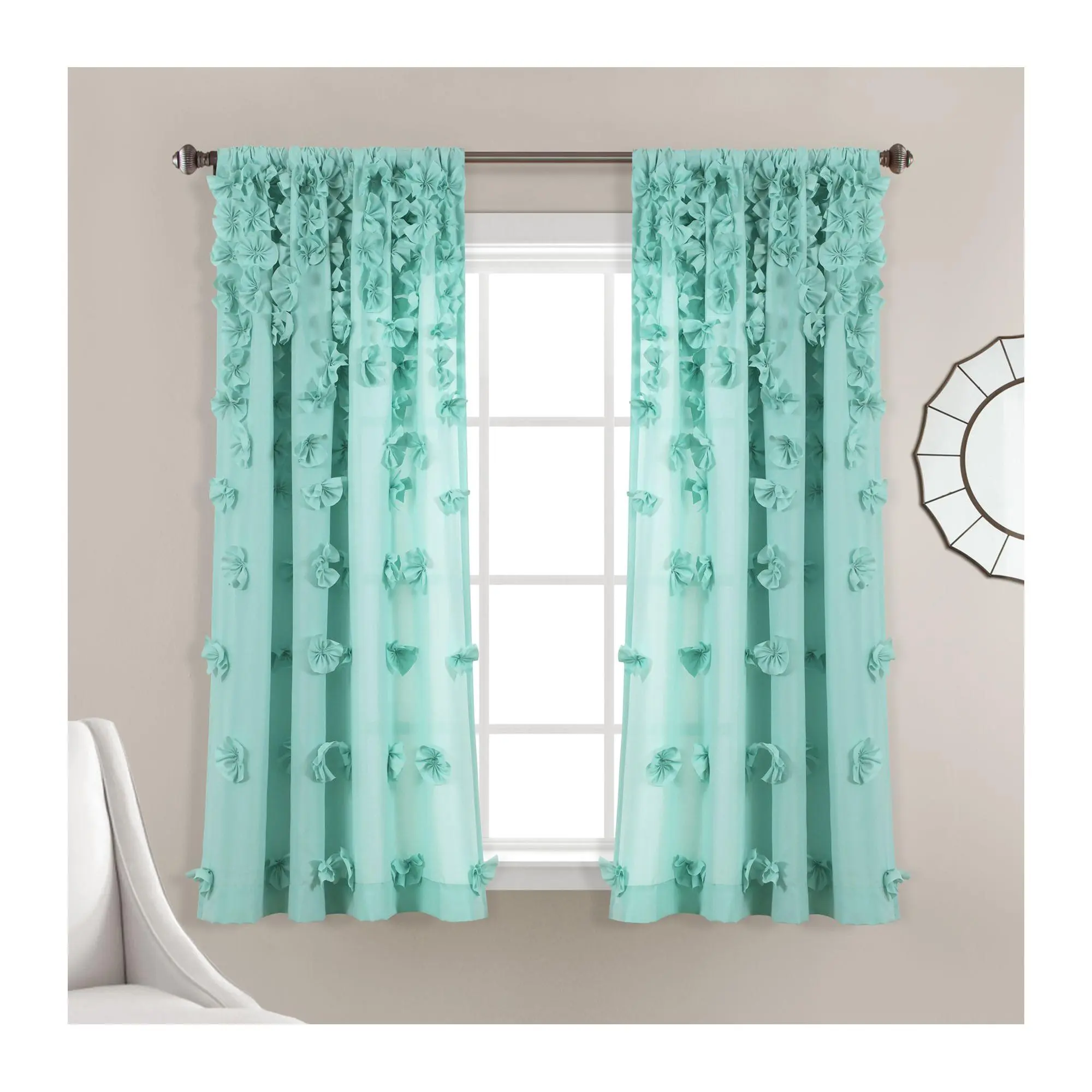 Riley Window Curtain Panel Single 54X63 by Lush  Decor