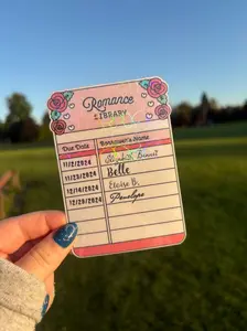 Romance Library Borrow Card Bookmark