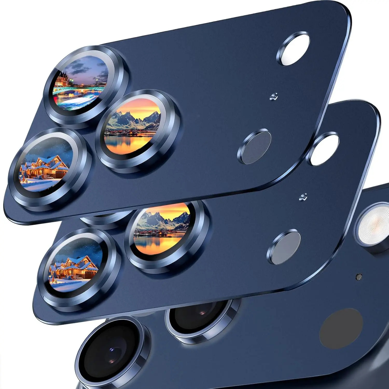 2 Pack Silver Aluminium Camera Lens Protectors for iPhone 17 Pro Max - Heavy Duty Tempered Glass with Heavy Duty Protection, Case-Friendly, Ultra-Thin, Shockproof, Flash-Compatible, Metallic Crystal Finish, Scratch Resistant Sports & Outdoor Accessories
