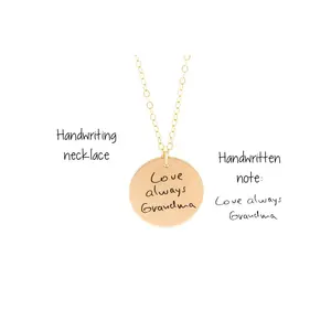 Handwriting Disc Necklace — Personalized Signature