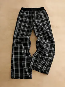 Unisex Casual Streetwear Street Style Y2K Plaid Wide Leg Pants, Vintage Checkered Long Pants, Trendy Comfortable All Season Wear