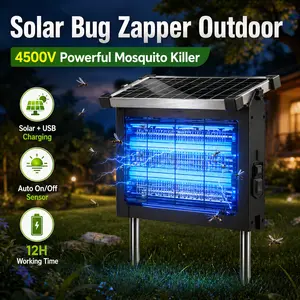 Solar Bug Zapper for Backyard & Patio – Waterproof, Auto On/Off, Kills Mosquitoes Fast